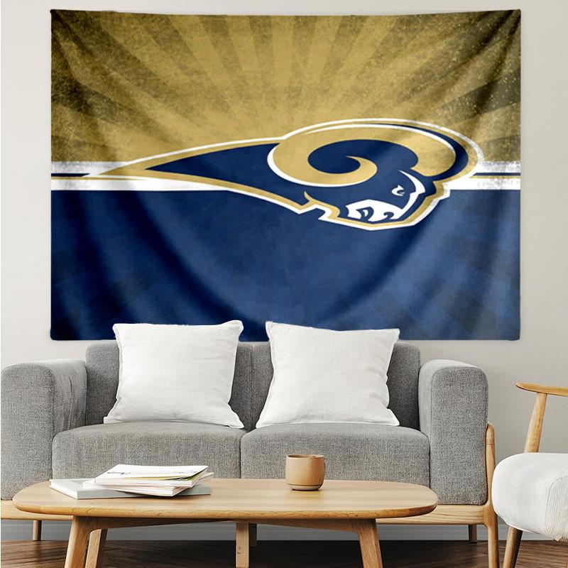 Rams Football Team Spirit Printed Printed Tapestry, for Bedroom,Livingroom, dormitory, Large Wall Decor, Fabric Decor Fan Birthday Gifts