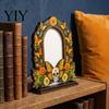 Vintage Altar Photo Holders Dia De Los Muertos Wooden Frame Tabletop Decor, Day of The Dead Retro Mexican Folk Ornaments Memorial Picture Holder