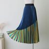 Женские юбки средней длины с эластичной резинкой контрастного цвета, цветные уличная юбка-трапеция миди
