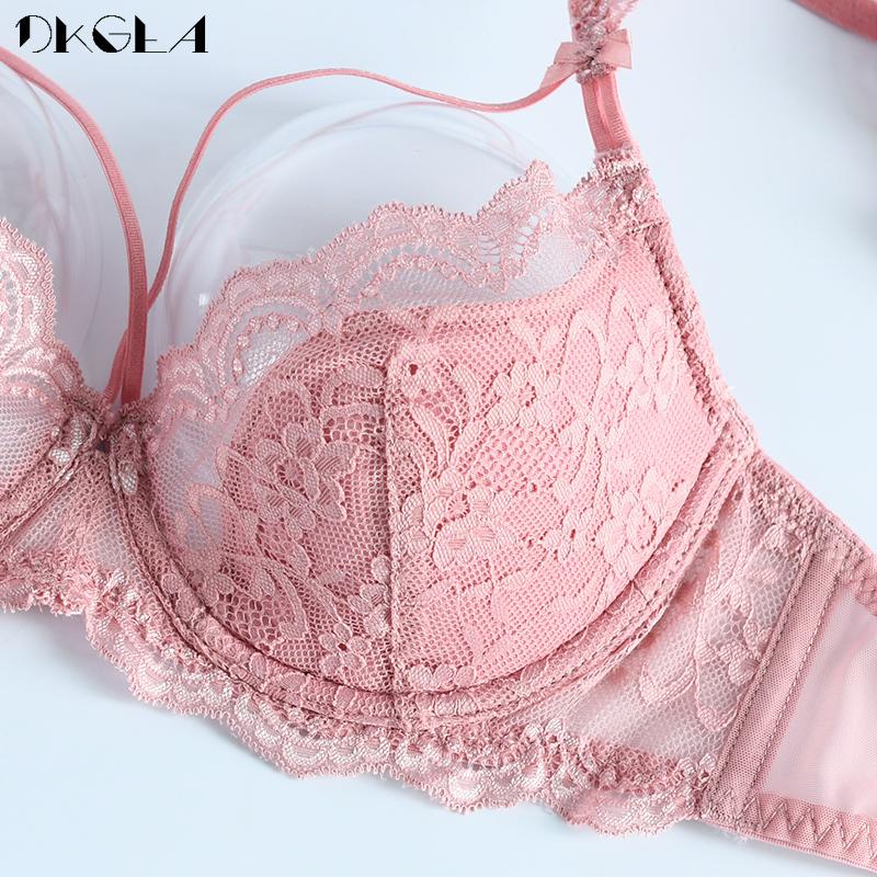 DKGEA Тонкий бюстгальтер, бандажный сексуальный бюстгальтер, комплект женского кружевного нижнего белья, комплект плюс размер