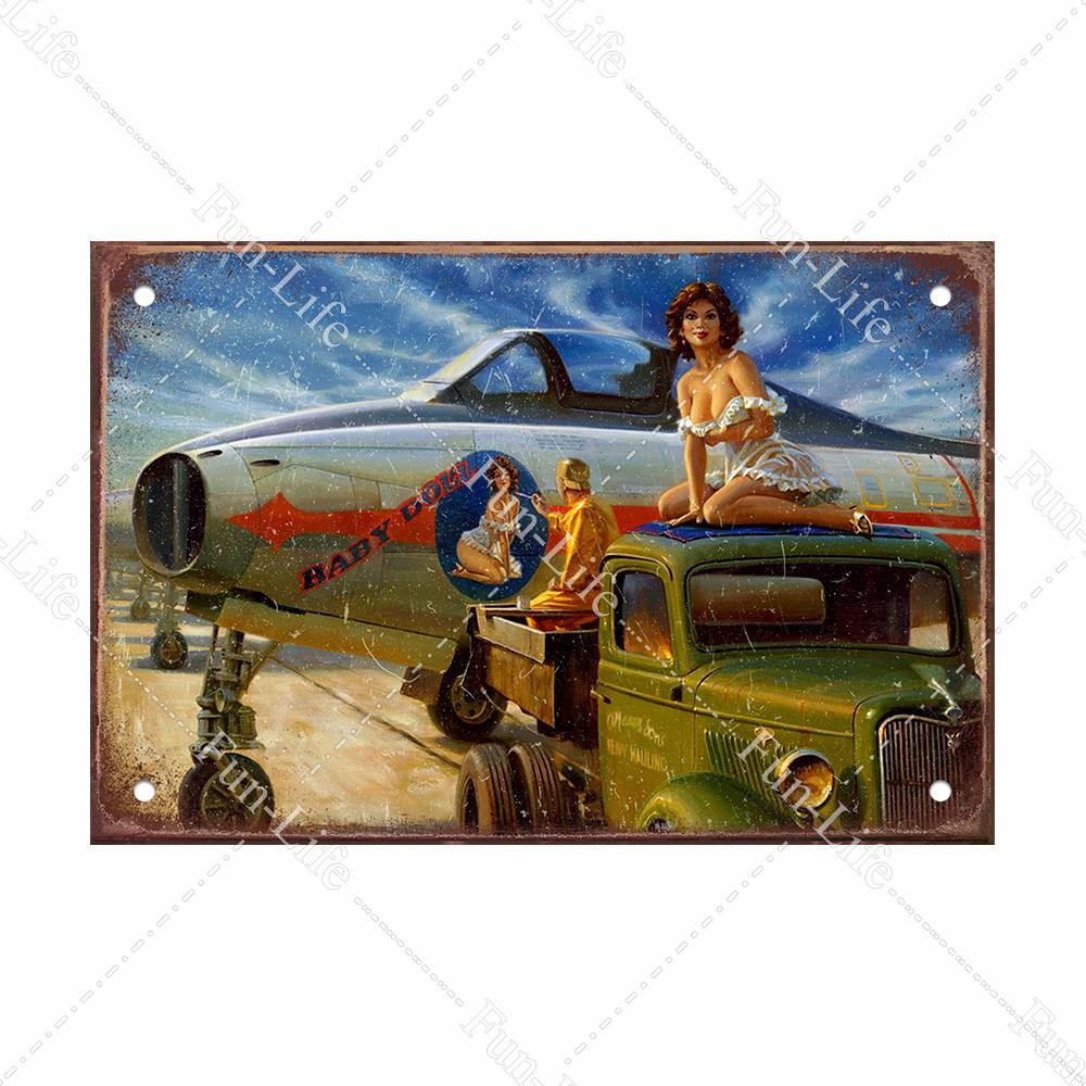 Красота девушки винтажный металлический плакат Ретро жесть Компактная автомобильная жестяная вывеска доска для домашнего паба, бара, кафе, гаража, декор стен 20x30 см