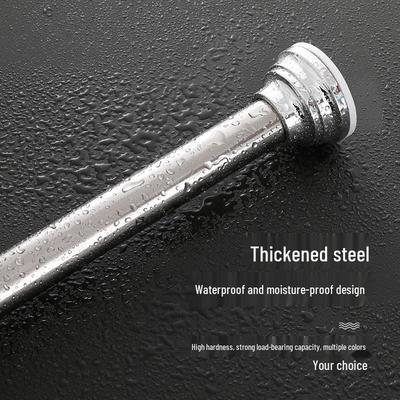 Телескопическая штанга для душевой занавески из нержавеющей стали, не требующая сверления, для использования в ванной комнате и гардеробе