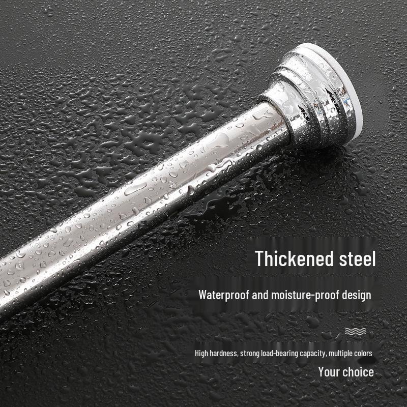 Stainless Steel No-Drill Telescopic Shower Curtain Rod for Bathroom and Wardrobe Use