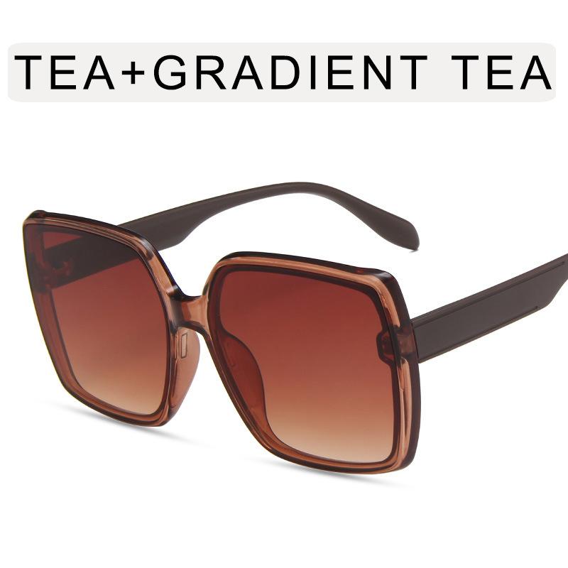 Солнцезащитные очки в корейском стиле для женщин, модные очки женские с большой оправой квадратной формы, новые дизайнерские солнцезащитные очки для женщин