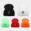 Autumn and Winter Personalized Embroidery Knitted Hat Men's and Women's Versatile Casual Wool Hat Couple Outdoor Warm Ear Protection Cold Hat Tide