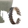 Adjustable Open Ring With Wheat Motif Vintage Plated Boho Minimalist Statement Women Men
