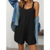Women Summer Short Jumpsuits and Rompers Spaghetti Straps Casual Loose Pockets Playsuits Bodysuits