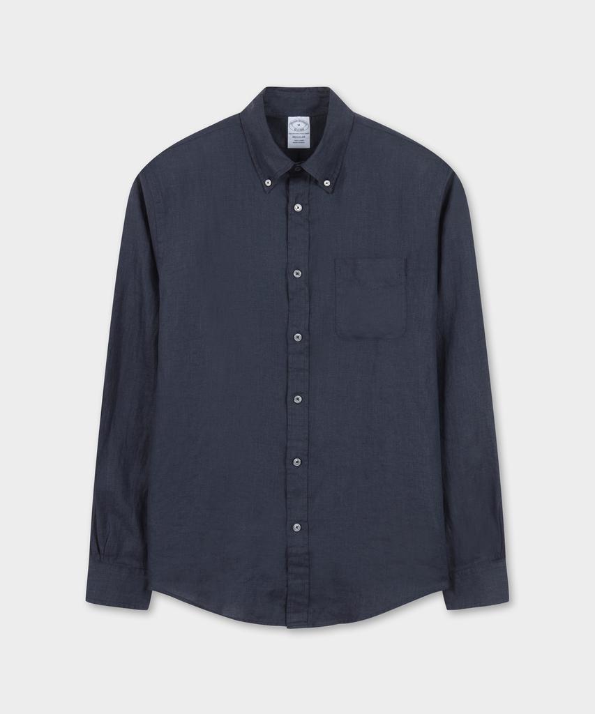 Рубашка из ирландского льна BROOKS BROTHERS Baird Mcnutt (военно-морской флот) (Bbthmm0012Qfm)