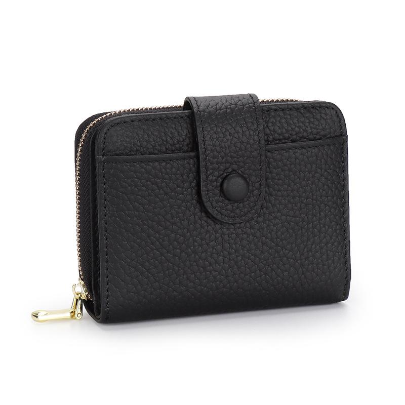 2024 New Short Wallets For Women Genuine Leather Card Holders First Layer Of Cowhide Coin Purse 2in1 Zipper Hasp Bifold Wallet