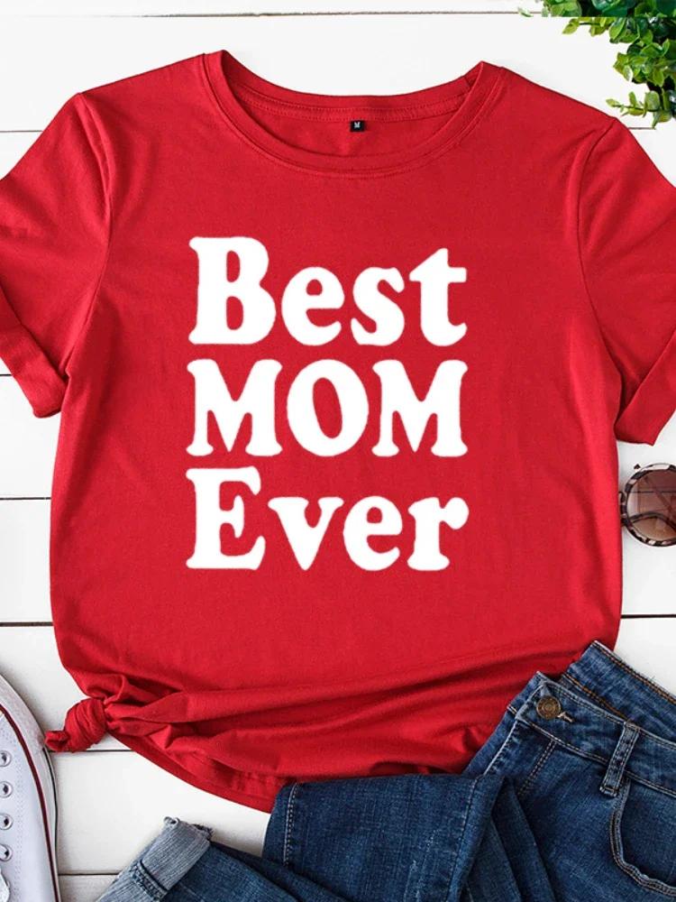 Лучшая мама когда-либо принт женская футболка короткий рукав O-образный вырез свободная женская футболка женская футболка топы одежда Camisetas Mujer