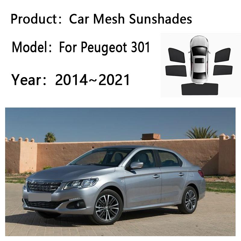 For Peugeot 301 2014~2021 2019 Car Sunshade Windshield Privacy Mesh Curtain Heat Insulation Sunscreen Visors Auto Accessories