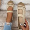 Летние новые женские туфли на плоской подошве 2024 года, модные дышащие и удобные туфли с круглым носком из сетки для женщин
