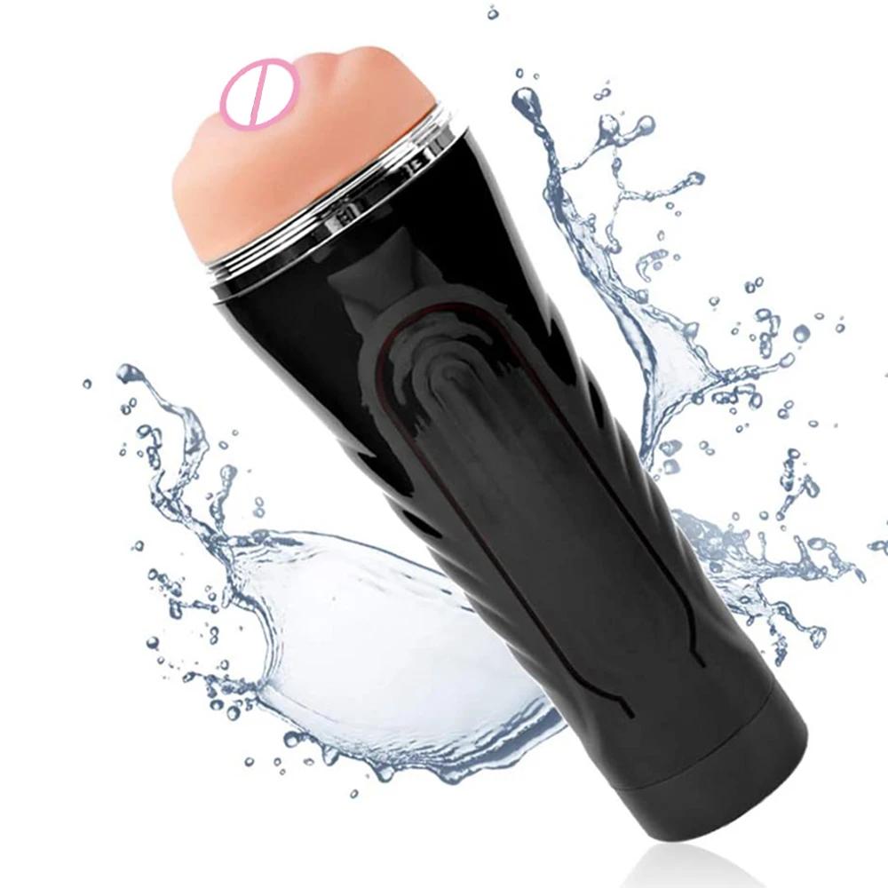 8.6inch Extra Long Soft Realistic Vagina Masturbation Cup for Men Safe Fidget Toys Orgasm Male Masturbator Sex Toy Adult Goods
