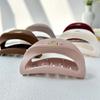 Safe Elastic Plastic Hair Claw Korean Style Solid Color Shark Clip Semilune Shaped Hair Claw  Girls
