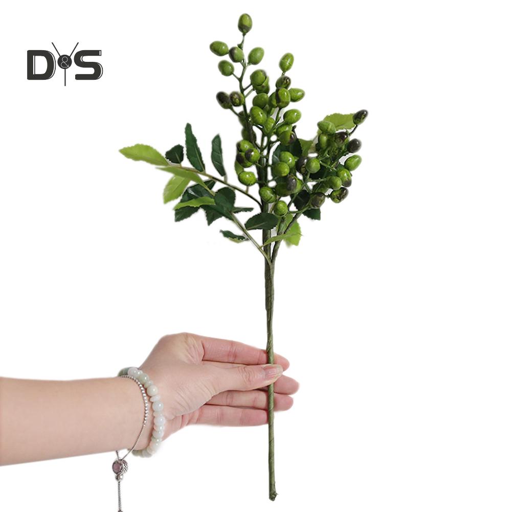 Blooming Bouquet Artificial Berry Leaf Twig Garden Flower Arrangement Desktop Home DIY Decor