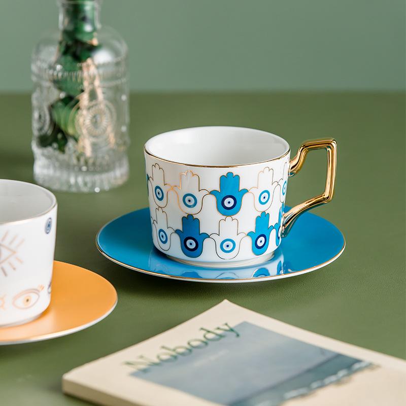 Blue Eye Ceramic Coffee cup European Fashion Coffee cup Dish Set Home Afternoon Tea Tea Cup tea cups and saucer sets coffee cup