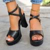 Fashion Fashion Women Summer Block Heel Ladies Shoes Wedge with Platform Waterproof Footwear Chunky Ladies High Heel Sandals