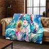 Мультяшное одеяло M-MIKU Музыкальная Девушка Фланелевое Мягкое Теплое Плед для Спальни Гостиной Кровати Путешествий Пикника Подарок Ребенку
