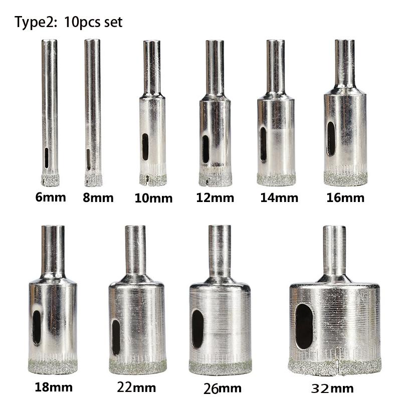 1 комплект 3-50 мм алмазное сверло с покрытием для плитки мрамора стекла керамики кольцевая пила алмазное сверло