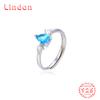 Lindon Classic 925 Sterling Silver Zircon Ring Ladies Jewelry Wedding Promise Party Gift