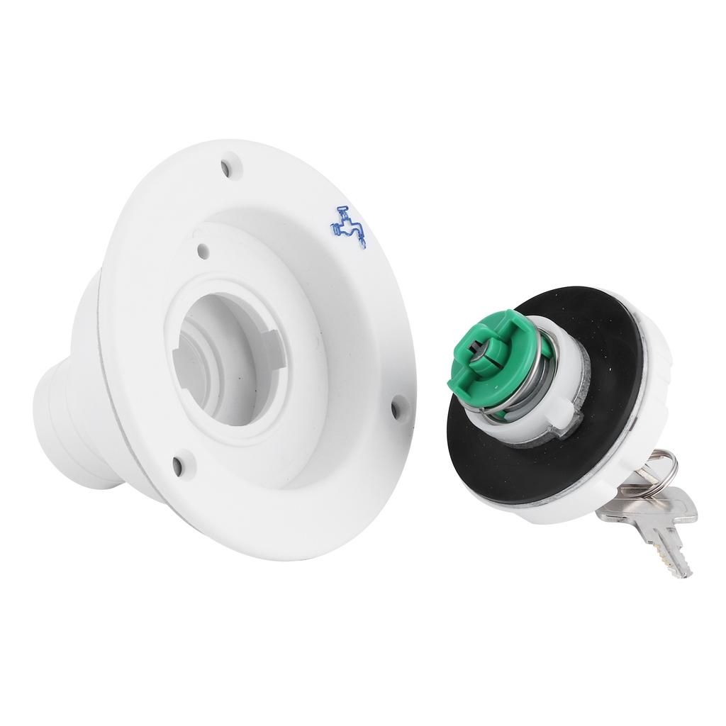 Круглый вход для воды, запорный клапан, порт заполнения бака, WKey для автофургона, яхты, кемпинга, автомобиля, прицепа, белый