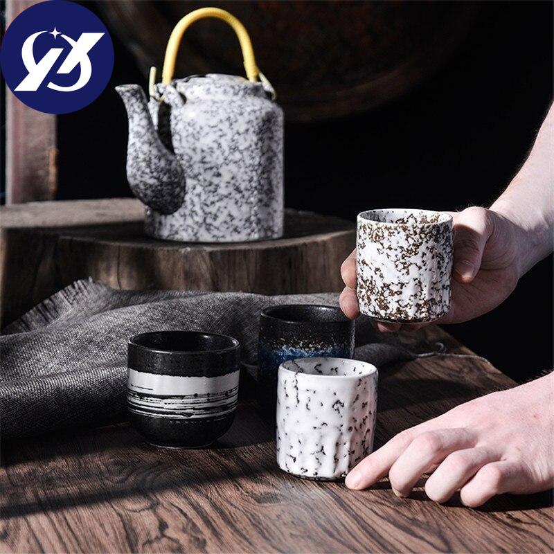Чайная чаша в японском стиле, керамическая чашка для чая, винтажная офисная кружка для воды, бытовая чайная посуда, посуда для напитков, креативные керамические чайные чашки, поделки