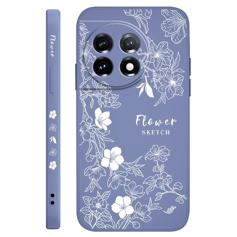 Line Morning Glory Phone Case For Oneplus 13 13R 12 12R 11 11R 10 10R 10T 9R 9RT 9 8T 8 7 7T Pro 5G Liquid Silicone Cover