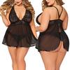 Women Sexy Lingerie Plus Size  Open Back Lingerie Lace Babydoll Sleepwear