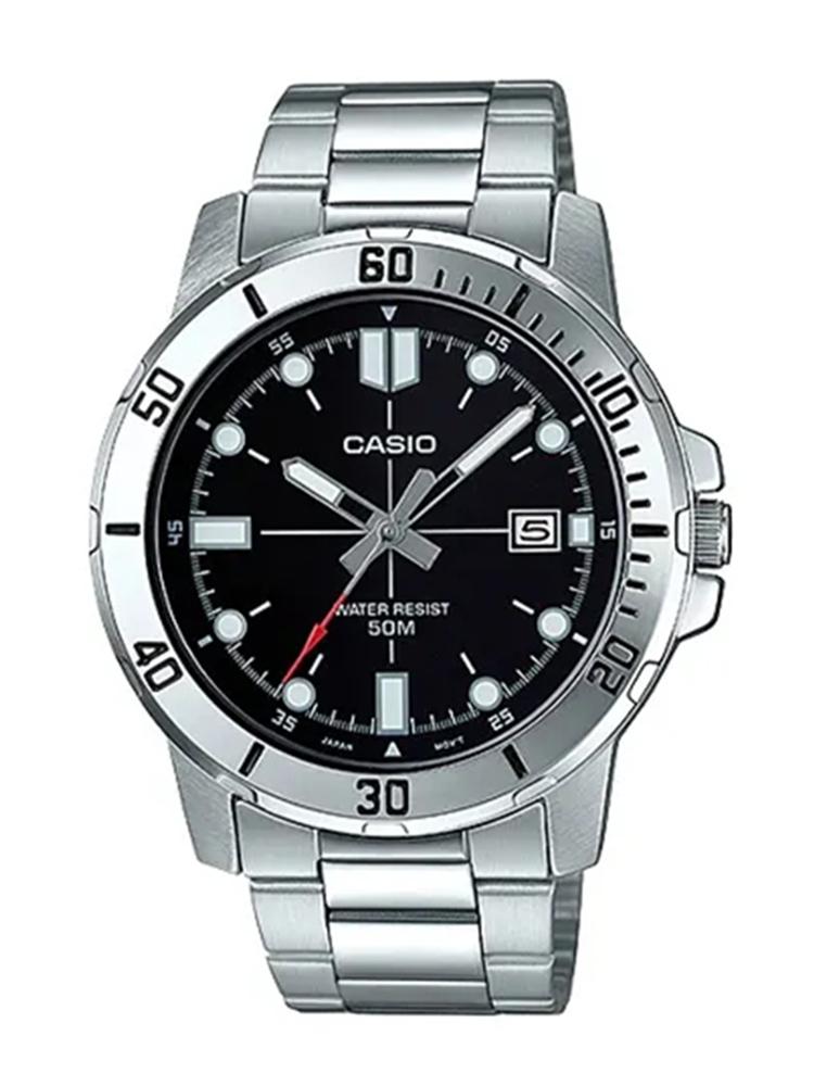 Casio Полимерный корпус Ремешок из нержавеющей стали Мужские кварцевые часы MTP-VD01D-1E