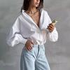 Lantern Sleeve Women's Shirt Lazy Temperament Commuting Versatile Round Neck Lantern Sleeve Shirt for Women