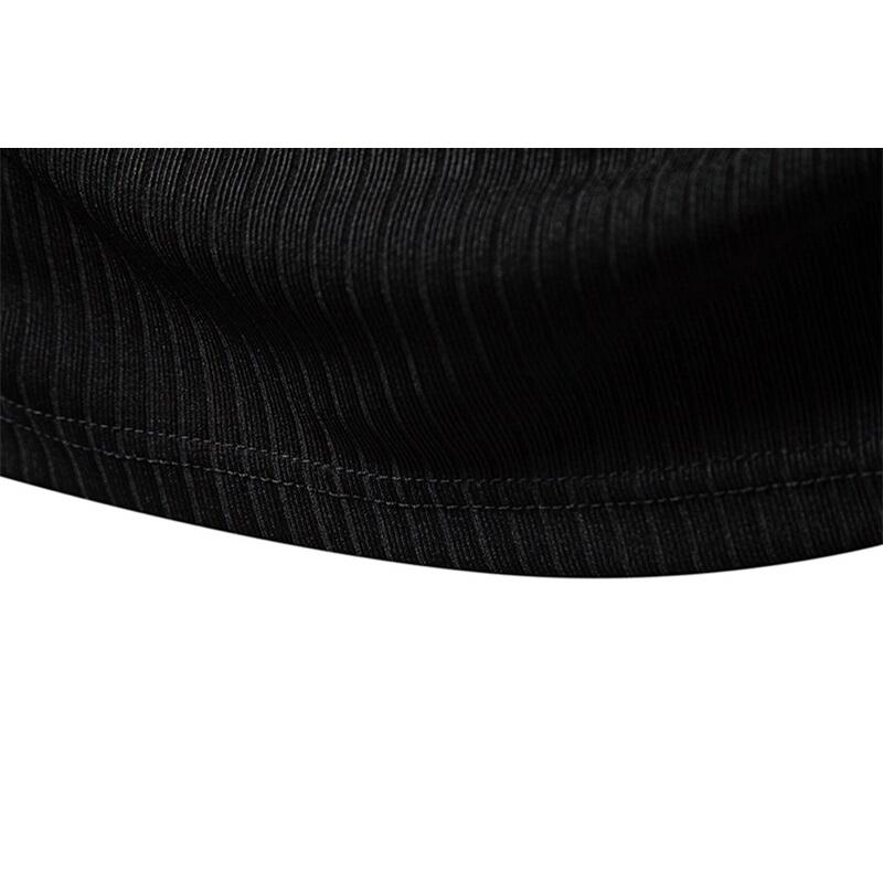 Летняя европейская и американская повседневная мужская футболка с коротким рукавом, на пуговицах, с вырезом Генри, в рубчик, мужская, однотонная, топ