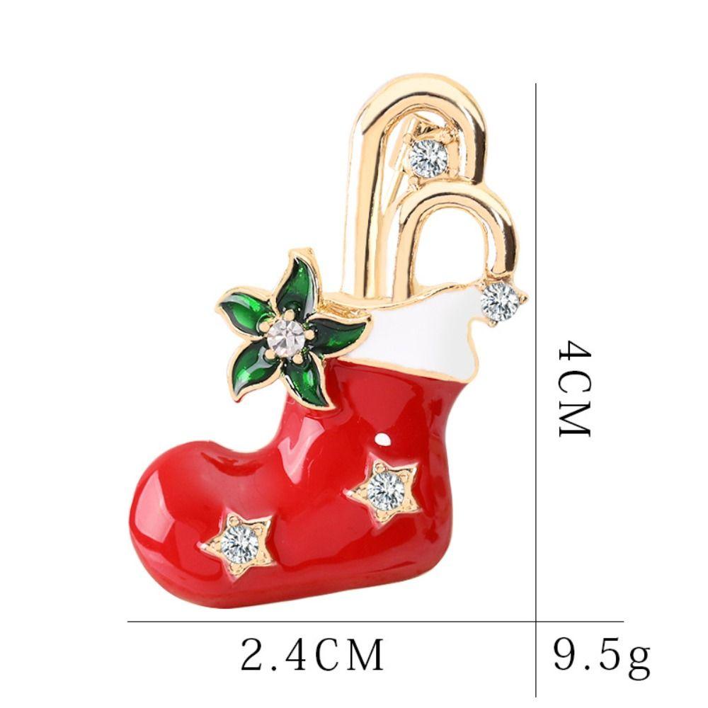 Snowman Santa Rhinestone Badge Fashionable New Year Pins Christmas Brooch Christmas Present