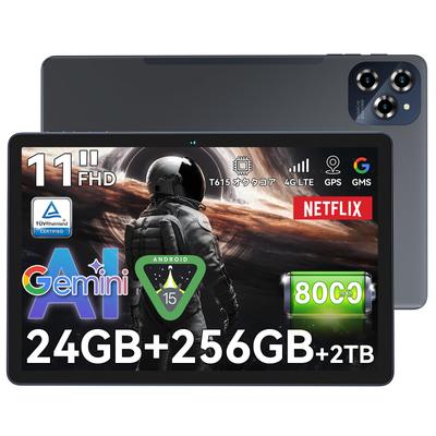 Улучшенный Android 15 24 ГБ ОЗУ 256 ГБ ПЗУ до 1920x1200 FHD Большой 8000 мАч 18 Вт Быстрая Widevine L1 T615 4G LTE WiFi 6 Распознавание лица [Издание 2025]