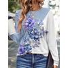 Fashion Women's Pullover Floral /Butterfly Graphic Casual Streetwear O-Neck Basic Long Sleeve Tee Tops Micro-Elastic Sweatshirt