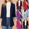 2025 Мода Элегантный Женский Костюм Рубашка Куртки Осень и Зима Сплайсинг Лацкан Приталенный Кардиган Свободный Офисный Однотонный Женский Длинные Пальто