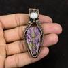 Tree Of Life Purpurite Gemstone Pendant Copper Wire Wrapped Pendant Handmade Jewelry Rainbow Moonstone Pendant Gift For Her Antique Jewelry