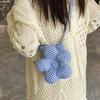 Flower Messenger Small Bag Women's New Summer Fashion Plaid Mobile Phone Bag Casual Versatile Commuter Bag