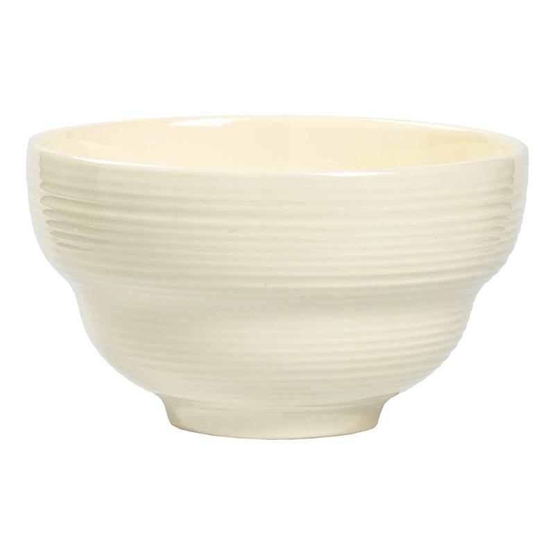 Cream Threaded Rice Bowl Ceramic Rice Bowl Small Bowl Household Minimalist Tableware Solid Color Bowl Restaurant Dessert Bowl