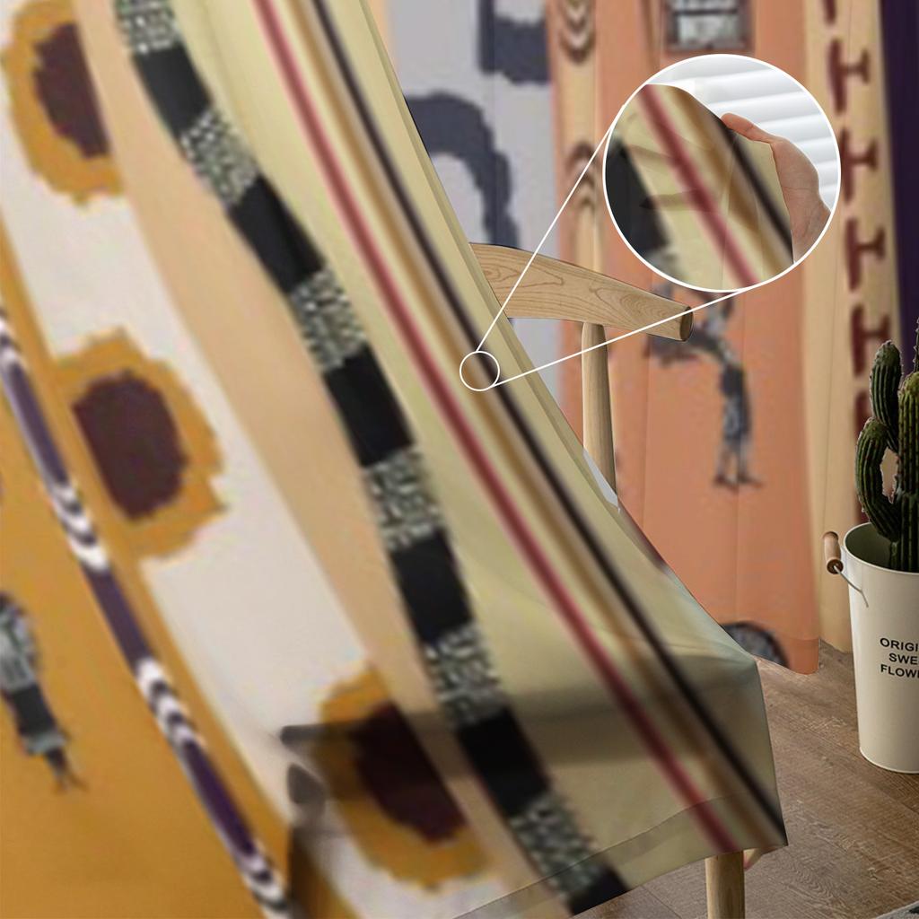Seamless Tribal Pattern With Silhouettes Of The People Chiffon Sheer Curtains Living Room Bedroom Window Voiles Tulle Curtain