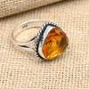 Кольцо из стерлингового серебра 925 пробы с медовым топазом ручной работы для женщин