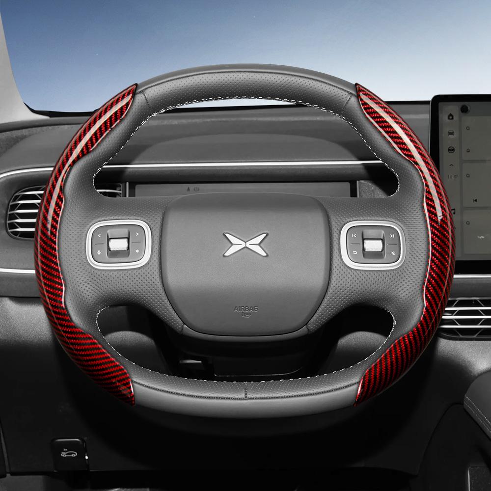 zkfan8 Suitable for Xpeng Carbon Fiber Texture Steering Wheel Cover with Segmented Quick-Release Design, Durable, for Models Such as G6 G9 P7 P7+
