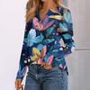 Женская рубашка с цветочным принтом, с длинным рукавом, элегантные повседневные топы, модная рубашка