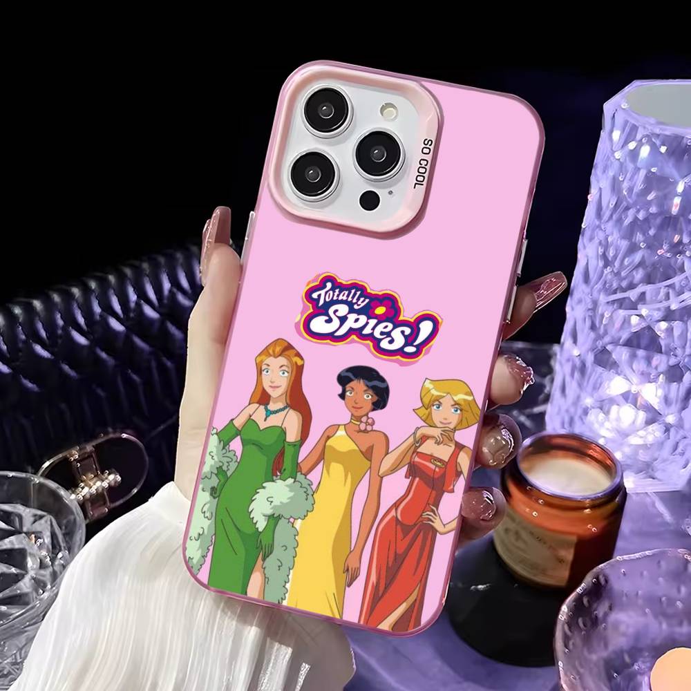 Чехол для телефона Totally Spies для iPhone 17, 16, 15, 14, 13, 12, 11 Plus, Pro Max Розовый Матовый Ударопрочный Чехол