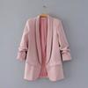 Spring and Autumn Commuter Urban Leisure Versatile Candy Women's Pleated Sleeve Blazer