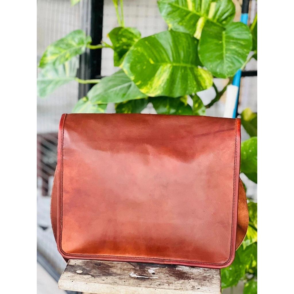 Мужская сумка-мессенджер из козьей кожи, натуральная сумка для ноутбука, коричневый портфель, новый