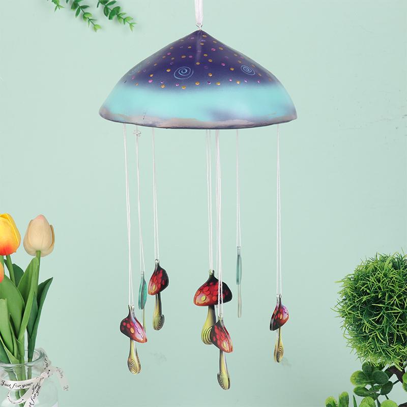 Mushroom Campanula Handmade Art Resin Mushroom Wind Chime Colorful Mushrooms For Outdoor Indoor Decor Patio Balcony Garden