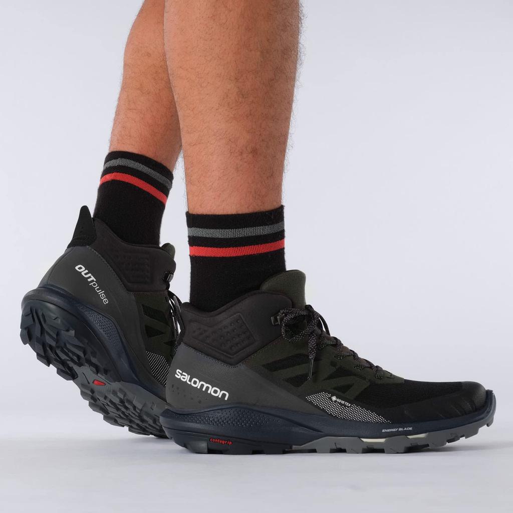 [Salomon] Кроссовки для походов и треккинга OUTPULSE MID GORE-TEX мужские черныеEbonyVanilla Ice 25.0 см