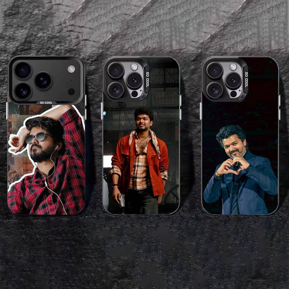 T-ThalaPathy Actor V-Vijay Phone Case For iPhone 17,16,15,14,13,12,11 Plus,Pro Max,XS,Colored silver phone case