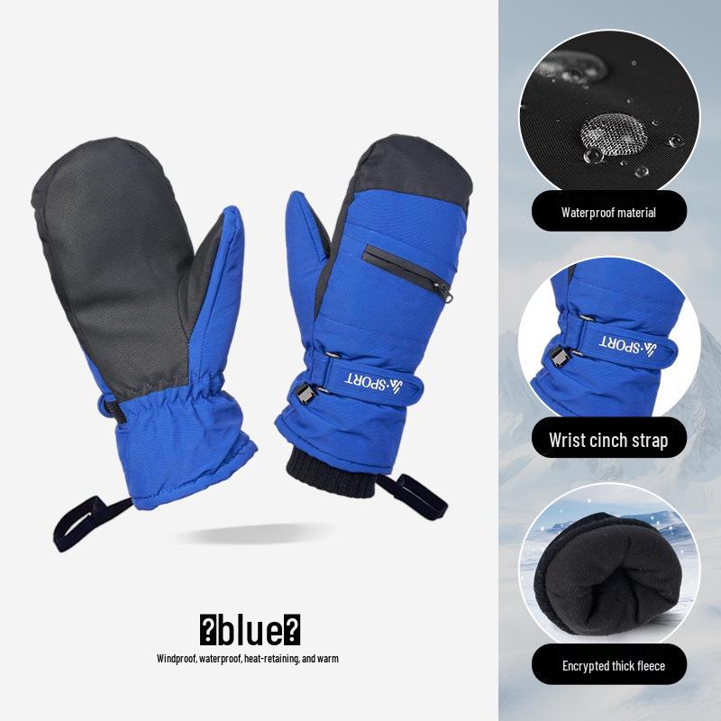 Unisex Winter Ski Gloves: Thick Velvet, Waterproof, Windproof, Touchscreen, Non-Slip for Outdoor Cycling