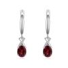 Elegant and Noble 925 Sterling Silver Earrings Natural Garnet Gemstone Fine Jewelry for Women's Anniversary and Engagement Gift